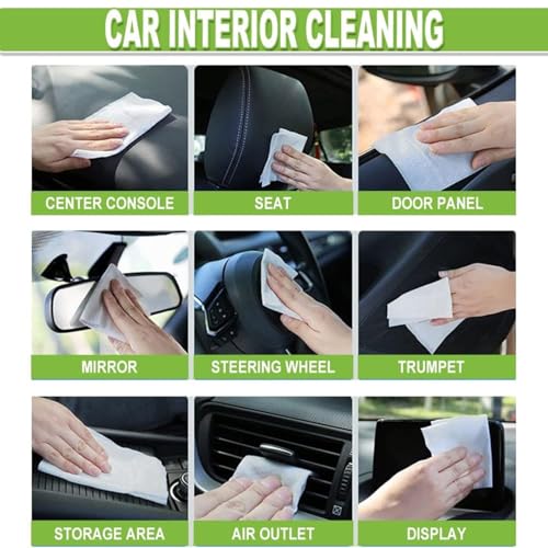 Image of YANCI Car Interior Cleaning Wet Cloth Wipes, Wet Cloths for Dashboard Polish, Scratch Remover Tissue, Car Cleaning Wipes for Car Leather Seat, Accessories Dust Wipe (1 Pack - 80 Count)