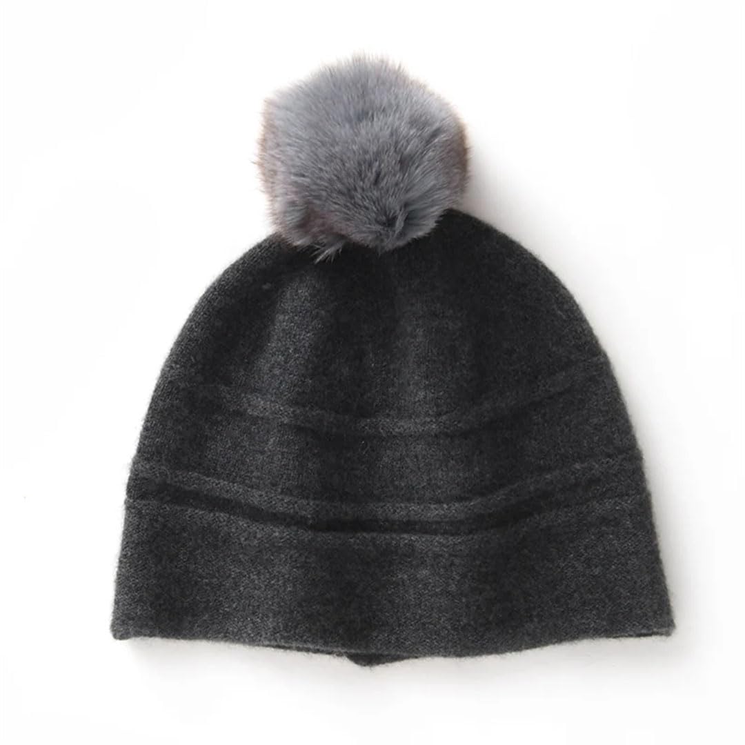 Damska zimowa ciepła kaszmir czapka na pompon dzianinowa czapka streetwear jednolity kolor czapka czerwona czapka damska czapki czapki