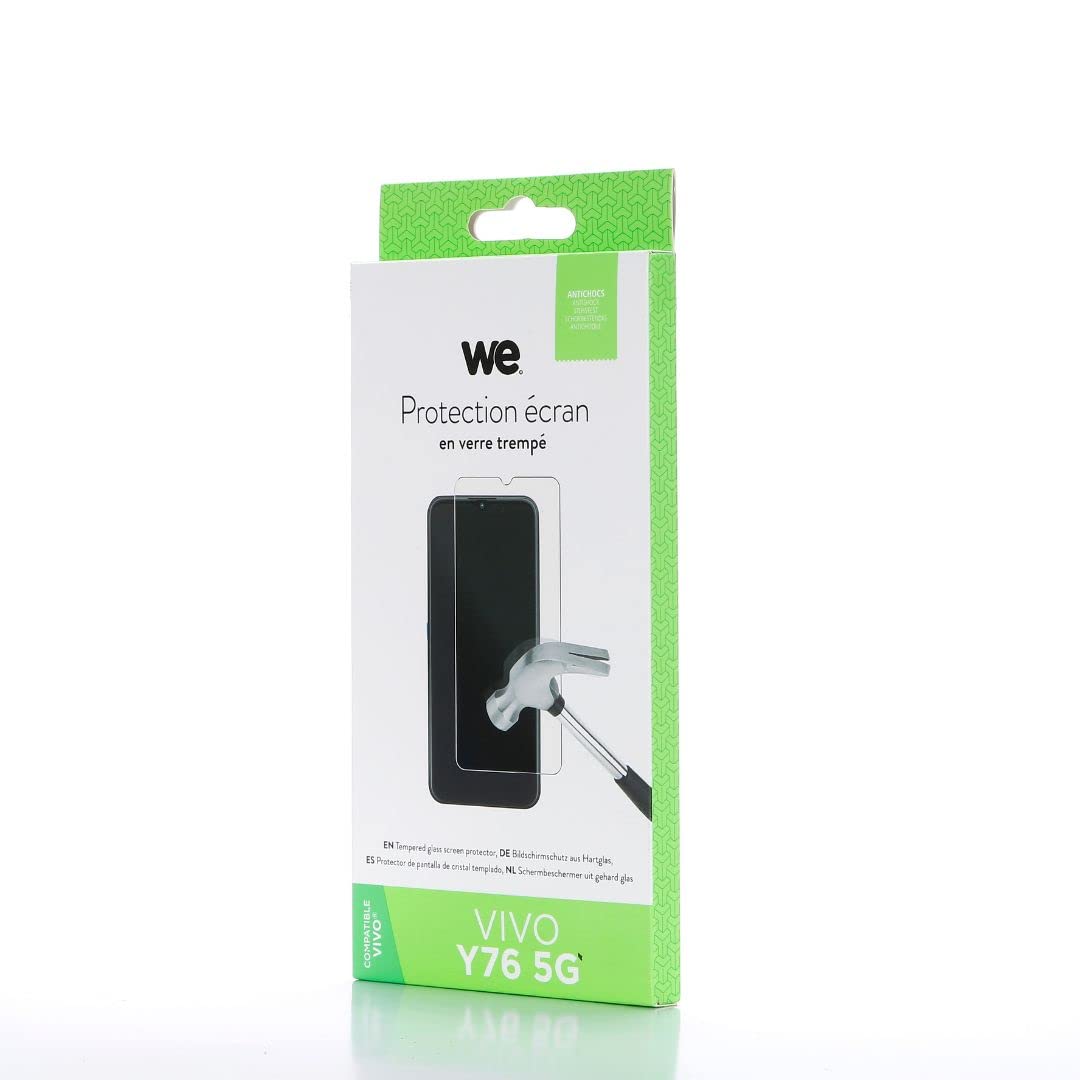 We Vetro temperato per [Vivo Y76 5G]- Pellicola protettiva anti-graffio, anti-bolle d'aria, ultra resistente, durezza 9H Glass
