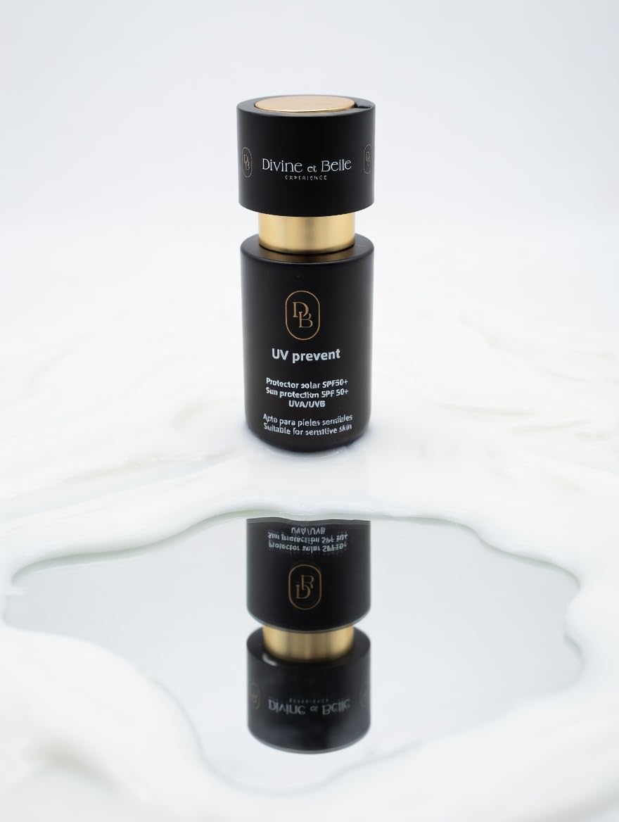 Divine et Belle UV PREVENT, Protector Solar SPF 50+ UVA/UVB, Textura Fundente, Apto para Pieles Sensibles, 50 ml. Belleza y cuidado premium para tu piel