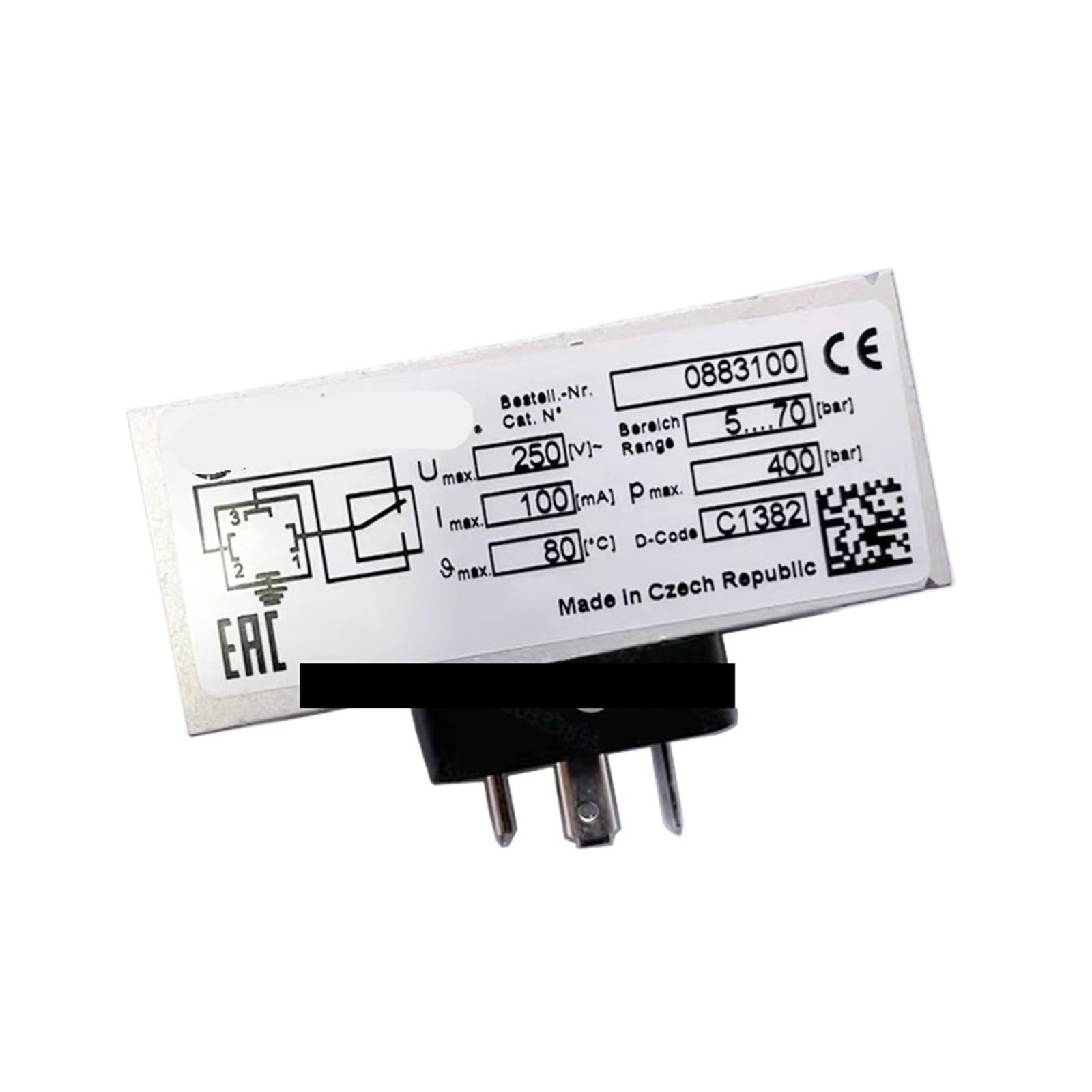 Pressostat pneumatique 0883100 pour régulation de pression industrielle