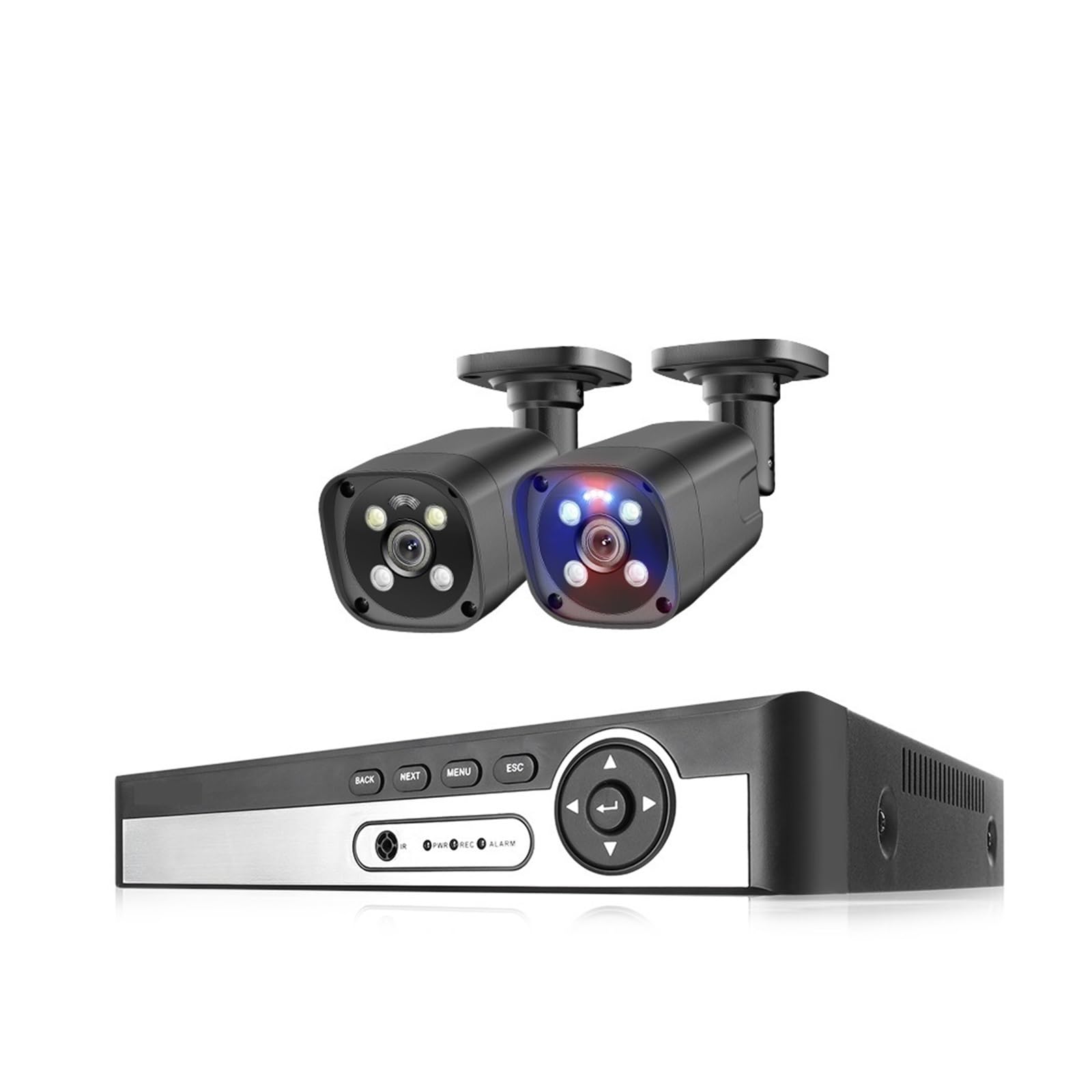 8CH 4K 5MP POE Sécurité AI Système De Caméra Détection Visage 8MP CCTV Vidéo Surveillance Kit Protection Couleur Nuit Vision NVRP2P Bonne Qualité d'image(1T,8CH NVR 2PCS CAM 8MP)