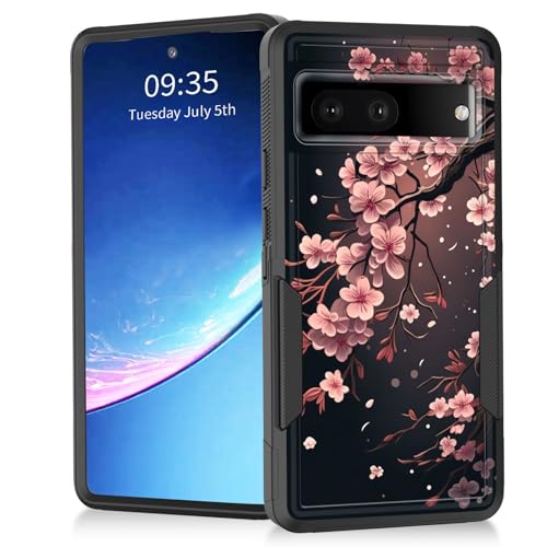 Vobber for Pixel 8a Case,Heavy Duty Dual Layer Hybrid Hard PC Soft Rubber Shockproof Protective Rugged Bumper Case for Google Pixel 8a 6.1 Inch 2024,Cherry Blossom Tree - image 1