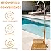 Zjjseloru Outdoor Shower Kit Portable Wood Outdoor Garden Pool Shower with Chassis Board for Outdoor Backyard Poolside Beach Pool Spa,Wood