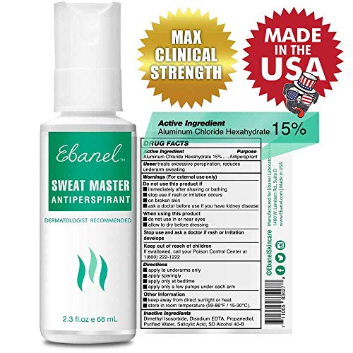 Sweat Master Hyperhidrosis Antiperspirant Spray, Max Clinical Strength, Reduce Excessive Sweating Up to 7 Days per Use - 6 Month Supply - Use on Dry Skin Before Bed Only - 68ml