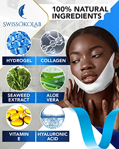 SWISSÖKOLAB Double Chin Reducer V Line Lifting Mask + Reusable Face Slimming Strap Lifting Bandage Chin Up Patch Chin V Up Contour Tightening