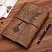 BIBABLYKE Vintage Notebook with 160 Pages Unlined PU Leather Journal Pendant 6 Rings Binder Notebook for Men Women