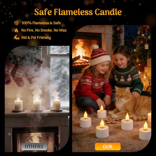 Lacasa Rechargeable LED Tea Lights, 12 Pack Flameless Candles with Remote by Lacasa - Used condition - Image 5
