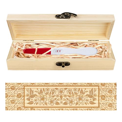 Boîte à souvenirs en bois gravée CHGCRAFT avec serrure et bordure florale