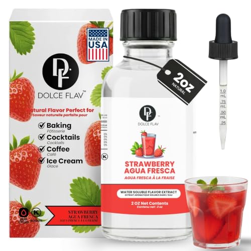 Image of Dolce Flav Strawberry Extract, Agua Fresca, for Drinks, 2oz