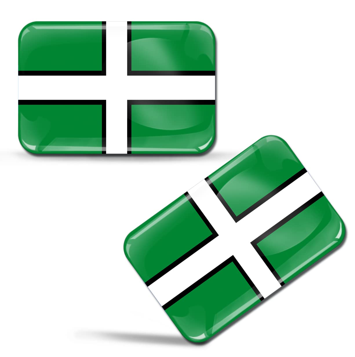 Skinoeu Multi-Coloured Skinoeu® 2 X 3D Sticker Devon Flag England United Kingdom Uk F 190