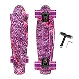 OUDEW Skateboard Complete 22-inch Mini Cruiser Vintage Skateboard for Kids Boys Girls Junior...