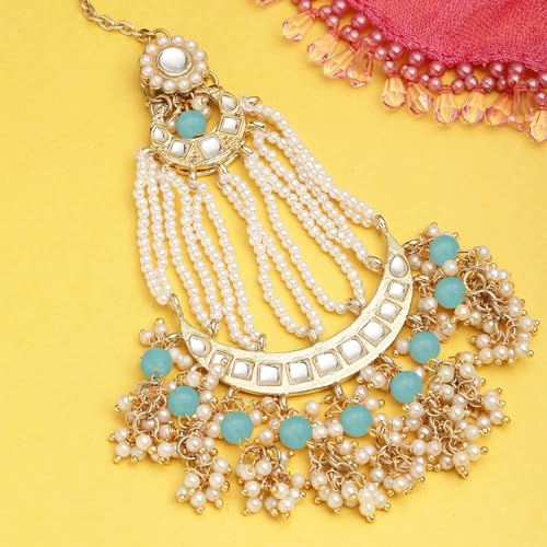 Image of Karatcart Gold Plated Handcrafted Kundan Passa for Women