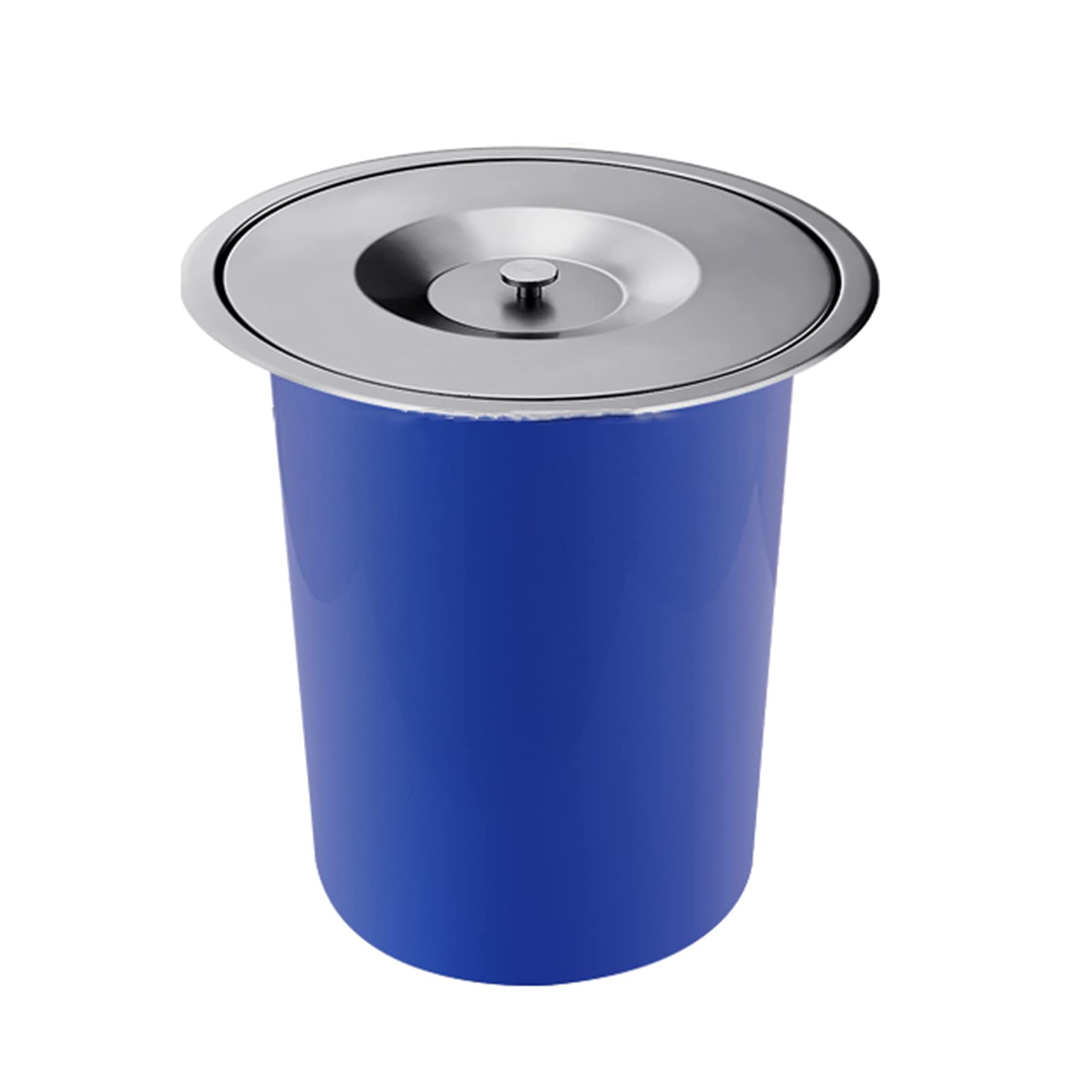 Asdchzen Built-In Stainless Steel Trash Can In The Countertop, Built-In Trash Can In The Kitchen, Built-In Balance Clamshell Trash Can, Round Built-In Trash Chute, Kitchen Household Ga,B