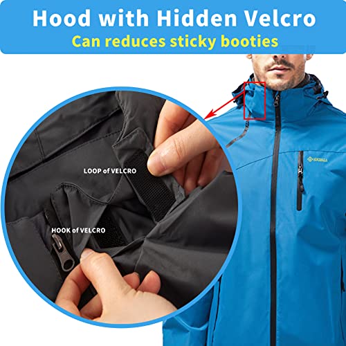 Kugnala M1898 Mens Lightweight Rain Jacket Waterproof Rain Coat Hooded Windproof Windbreaker Jackets thumb #2