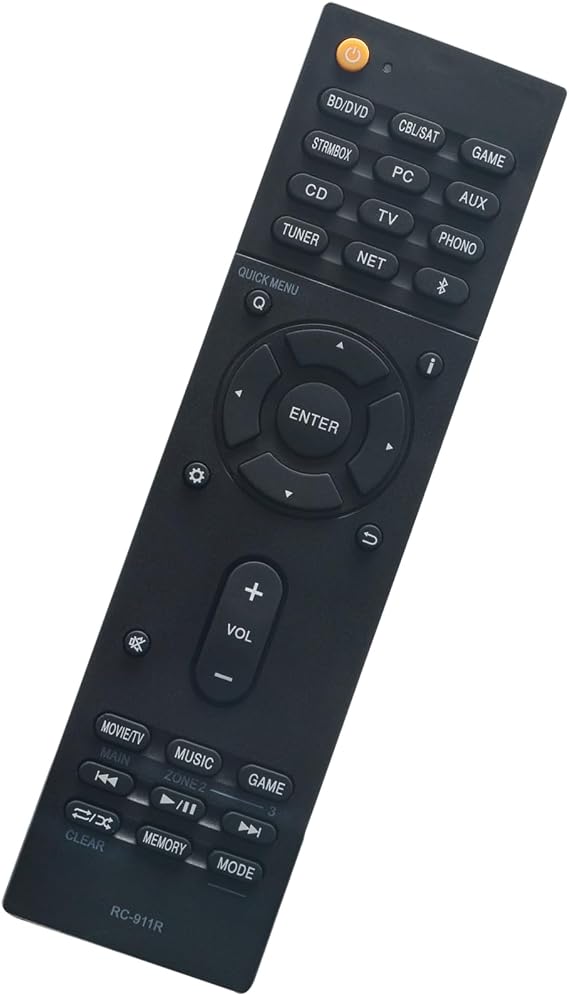 RC-911R RC-912R Replaced Remote Control -VINABTY-fit for Onkyo AV Network Receiver remote control RC-911R TX-NR787 TX-NR575 TX-NR585 HT-R695 HT-S7800 TX-NR555 TX-NR656 TX-RZ810 TX-NR676