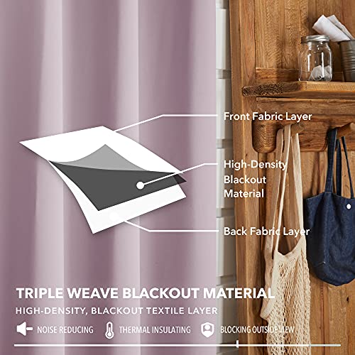 Image of Deconovo Lavender Blackout Curtains 95 Inch Length Grommet Thermal Insulated Drapes and Curtains for Living Room 2 Panels 52x95 Inch