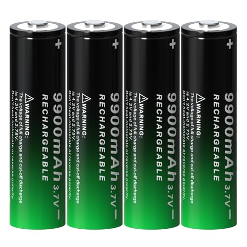DUOJIE 3.7v Ni-MH Rechargeable Battery 4-Pack 9900mAh Batteries Button Top 1865 Rechargeable Battery...