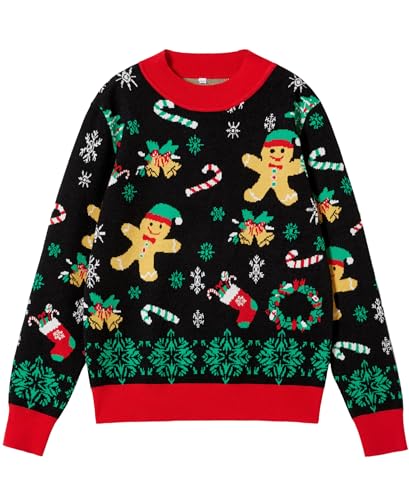 Unisex Ugly Christmas Sweaters Adult Long Sleeve Crewneck Sweaters Funny Top Pullover Xmas Party Family Gatherings