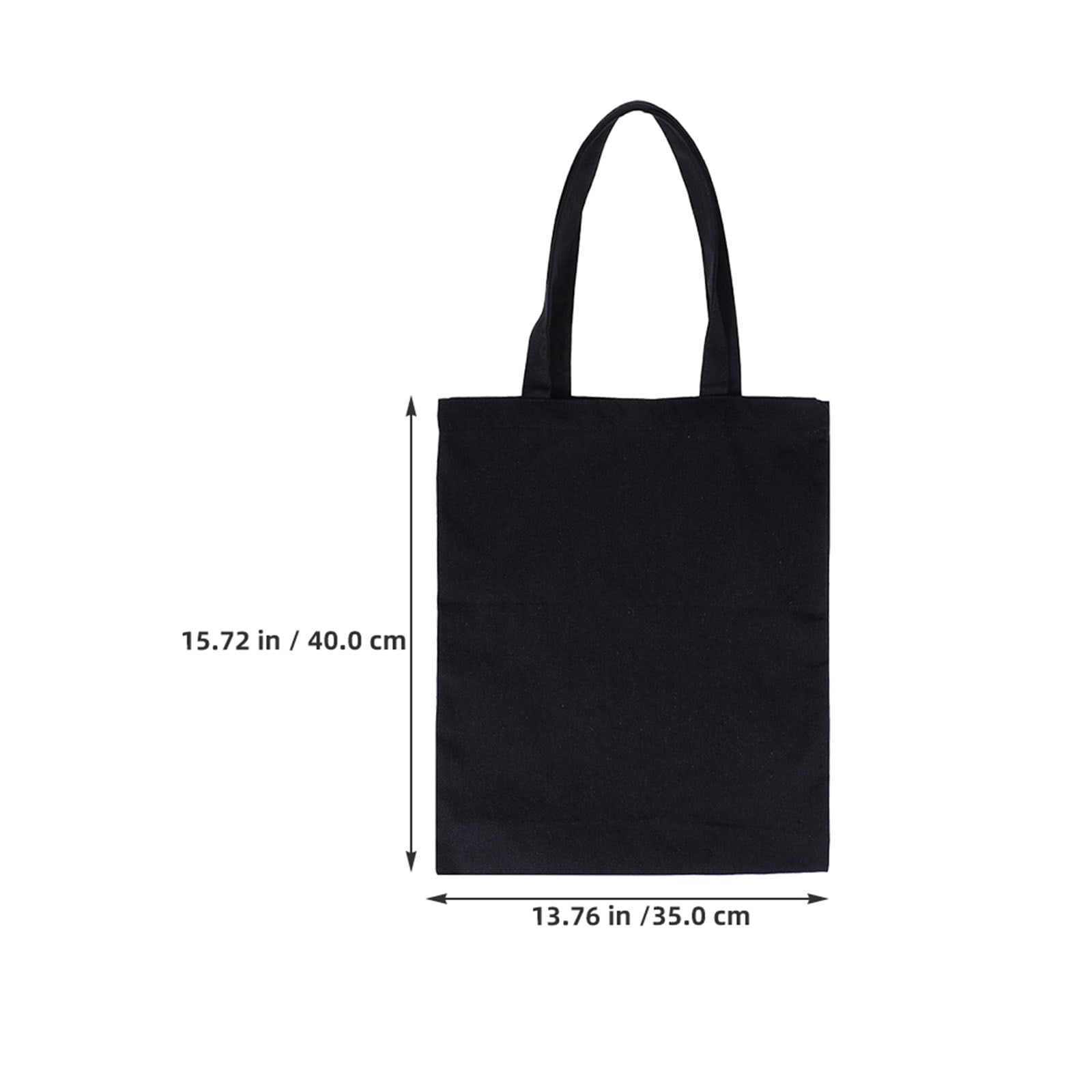 Bolsas de Mano de Sublimación de Lona Negra 40x35 Cm 8 Unidades Lavables Reutilizables para Pintar y Bolsa de Supermercado Multiusos para Compras y Manualidades
