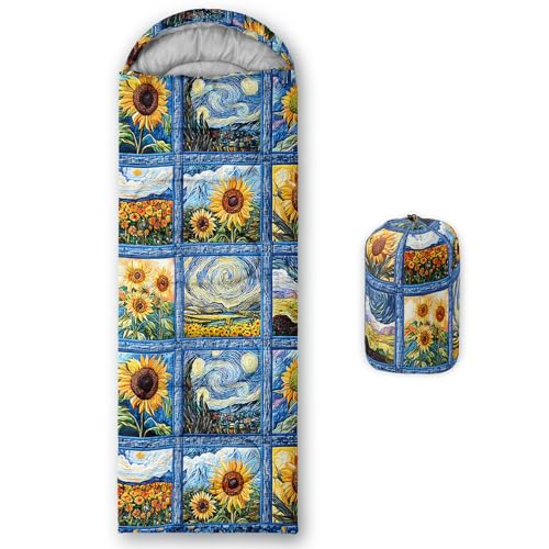 Image of QOOMO Ball Flower Camping Sleeping Bags,3 Season Warm & Cool Weather,Lightweight,Waterproof Sleeping Bags for Adults & Kids,Traveling,and Outdoors,Camping Gear Equipment