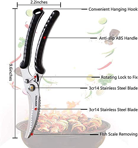 image for Kitchen Shears, KOOKTOOL Kitchen Scissors Heavy Duty Cooking Scissors,