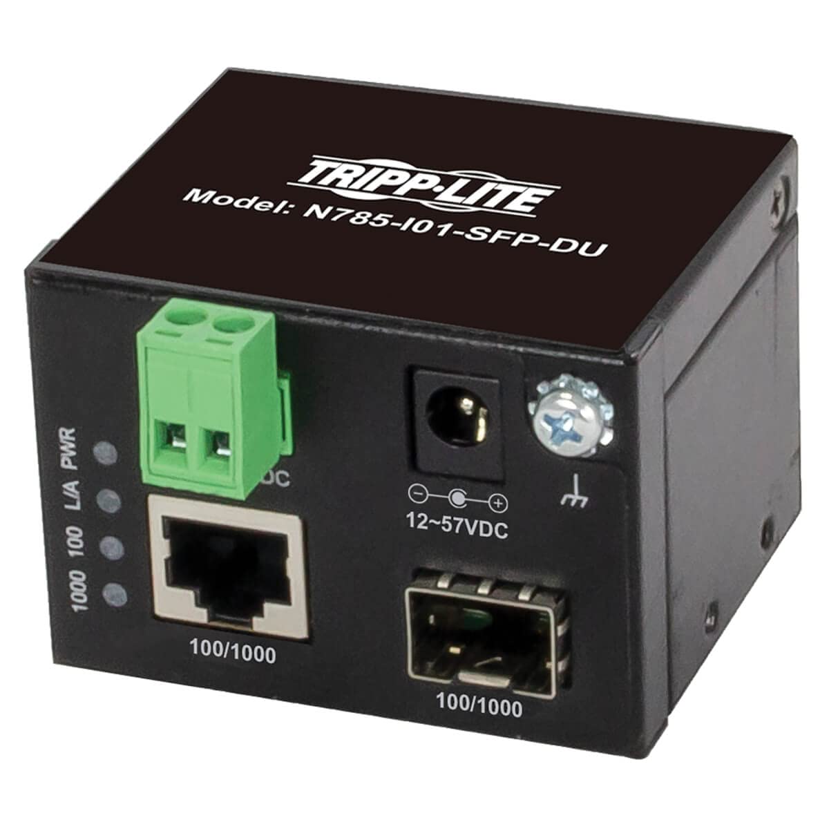 TRIPP LITE Industrial Heavy-Duty Network Copper Ethernet to Fiber Optic Unmanaged SFP Transceiver Media Converter Extender, SFP to RJ45, 10/100/1000 Mbps, DC Power, 2-Year Warranty (N785-I01-SFP-DU)-image-26