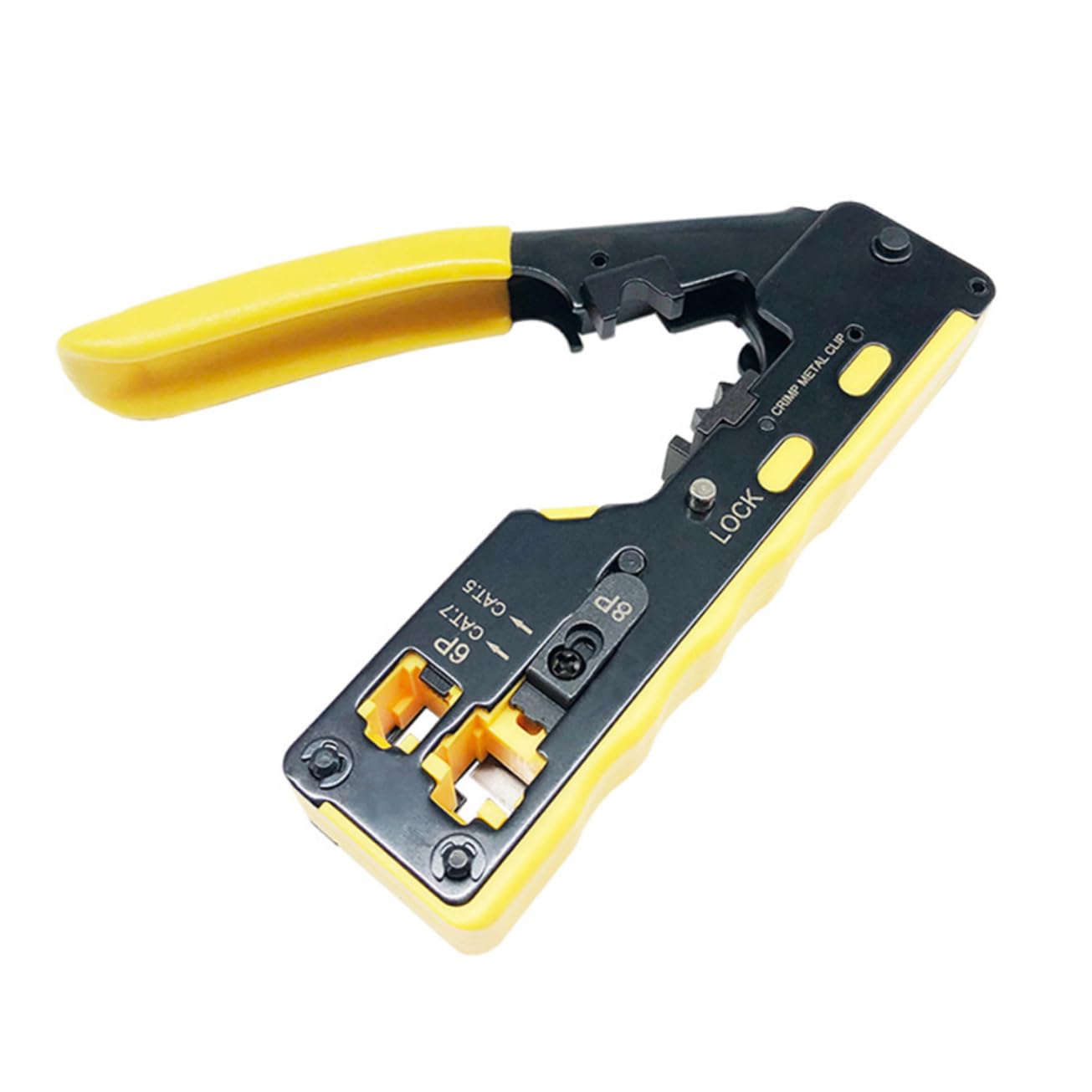 Pinza per cavi di rete per cavi di rete, pinza spelafili pinza crimpatrice pinza per cavi pass-thru strumento modulare pinza di rete attraverso strumento di crimpatura