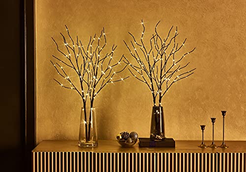 Fudios Lighted Brown Branches with Timer 32 in 100 LED for Vases Battery Operated, Artificial Willow Branch Twigs with Warm White Lights for Christmas Holiday Party Decor by Fudios - Image 9