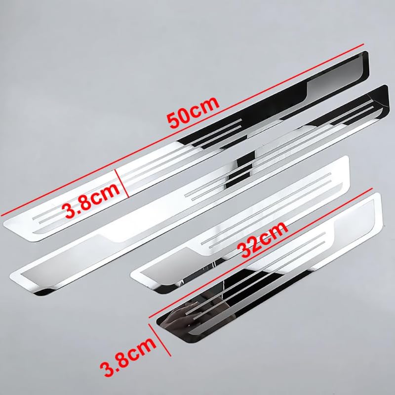 4 Pezzi Auto Acciaio Inox Battitacco, per Peugeot Traveller L2 2024 Accessori di Stile
