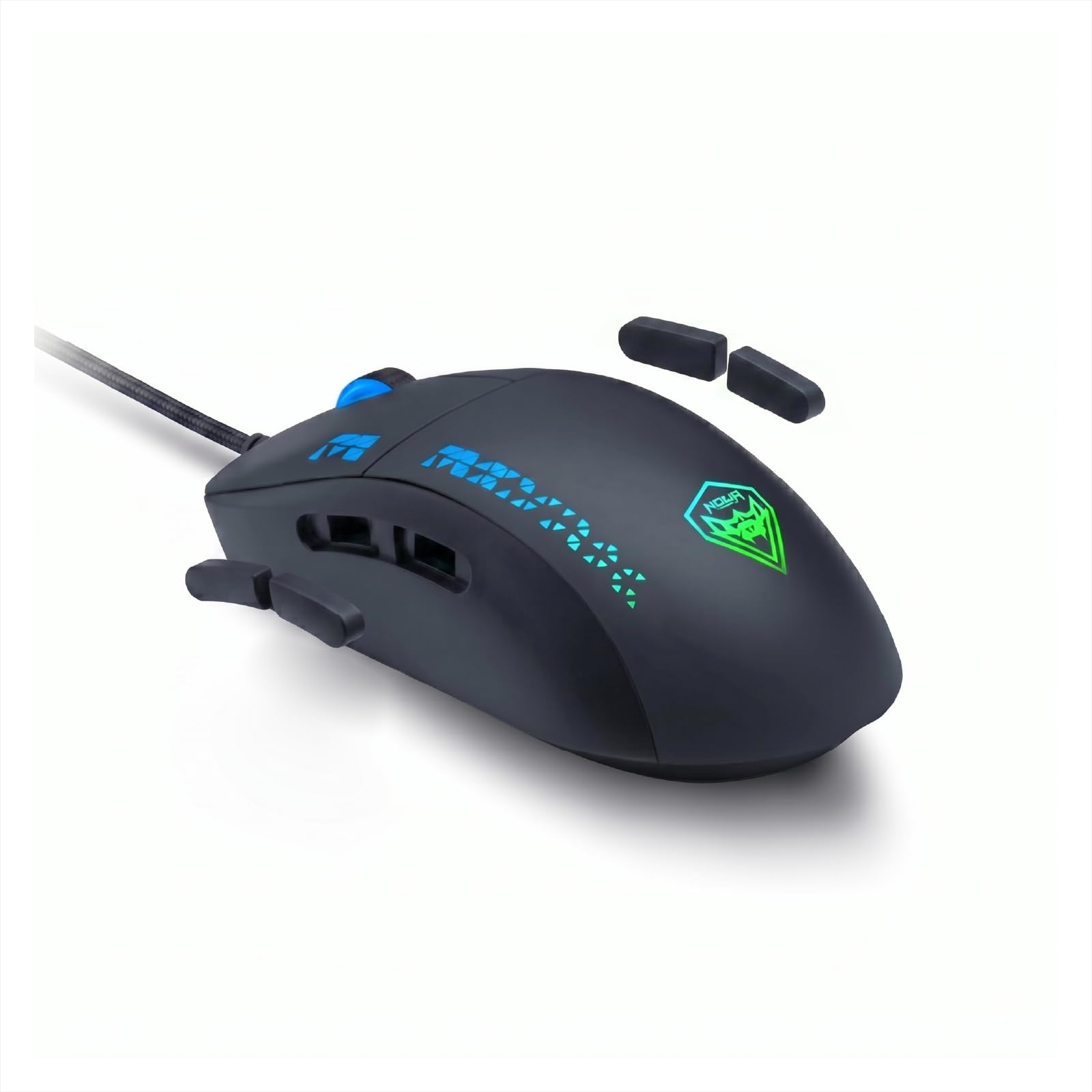 Noua Loop Mouse Gaming RGB | Sensore Pixart 3335 fino a 32000 DPI | 70g Ultra-Leggero | 9 Pulsanti Programmabili | Switch Huano | Ambidestro | Software Dedicato | Nero