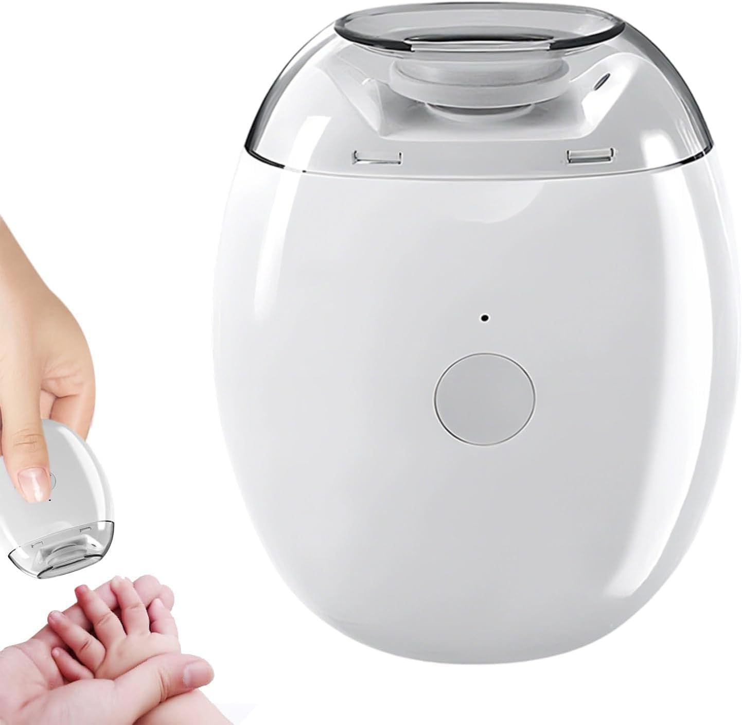 2PCS Universal Automatic Fingernail Grinders,Electric Nail Grinder with Light & 3 Speeds,Quiet Smart Nail Trimmer,Rechargeable Fingernail Clipper Manicure Tool for Baby,Adults,Seniors (A)