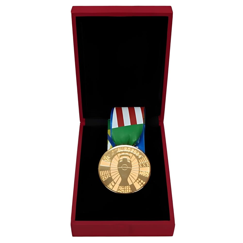 Yydstes One Color 2024 Football Champion Medal Gold 5Cm Collectible Trophy Medal With Ribbon, Soccer Winner Award Souvenir, Football Fan Gift, Sports Champion Medal Decoration