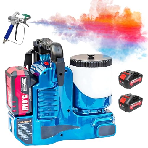 Máquina pulverizadora inalámbrica Airless,pistola pulverizadora eléctrica portátil de alta presión de 1.2L,con batería de litio de 21V,6 velocidades ajustables,uso comercial y doméstico 2Battery