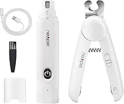 Triturador de unhas para cães, kit de cortadores e aparadores de unhas para cães, triturador de unhas elétrico super silencioso para animais de estimação, recarregável