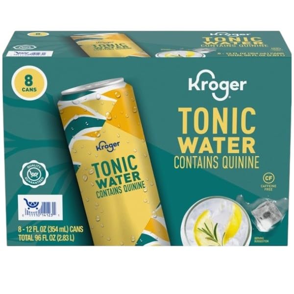 Tonic Water with Quinine, Crisp Carbonated Mixer Beverage, 12 fl oz Cans, Pack of 8