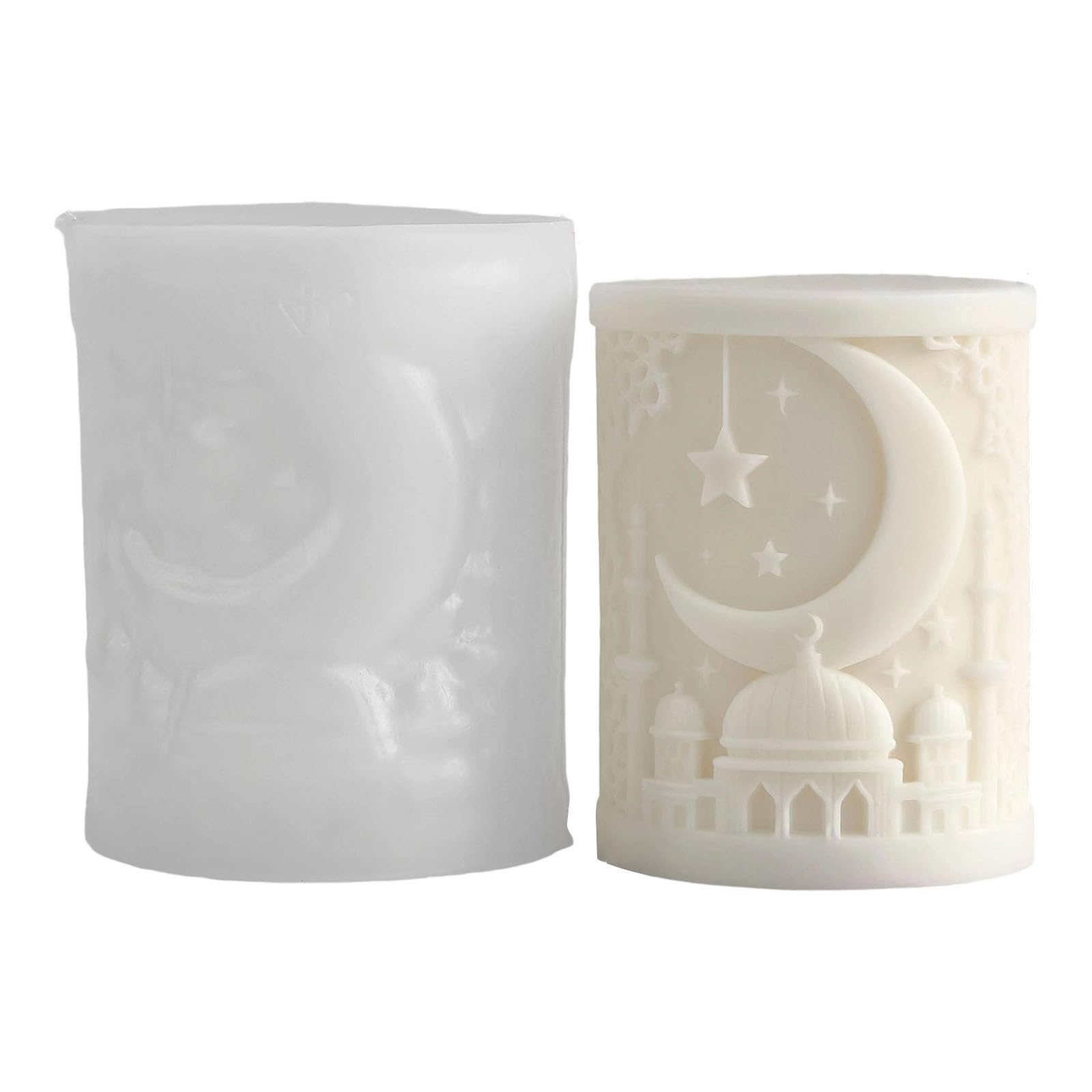 Jazuaiao Creative Silicone Moons Shape Casting Mold Suitable for DIYer and Soap Making Baking Mosque Design Flame Silicone Flame Making