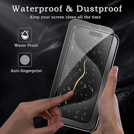 Image of [ 2+2 Pack Privacy Screen Protecor for iPhone 15 Pro Max Anti-Spy Shatterproof Tempered Glass with Camera Lens Tempered Glass 9H Hardness Bubble Free Anti-Glare Case Friendly