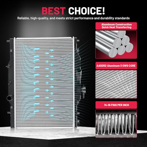 Image of BDFHYK 13585 Aluminum Radiator for Mazda CX-3 2016-2019, CU13585, 16mm Core, Direct Fit Replacement