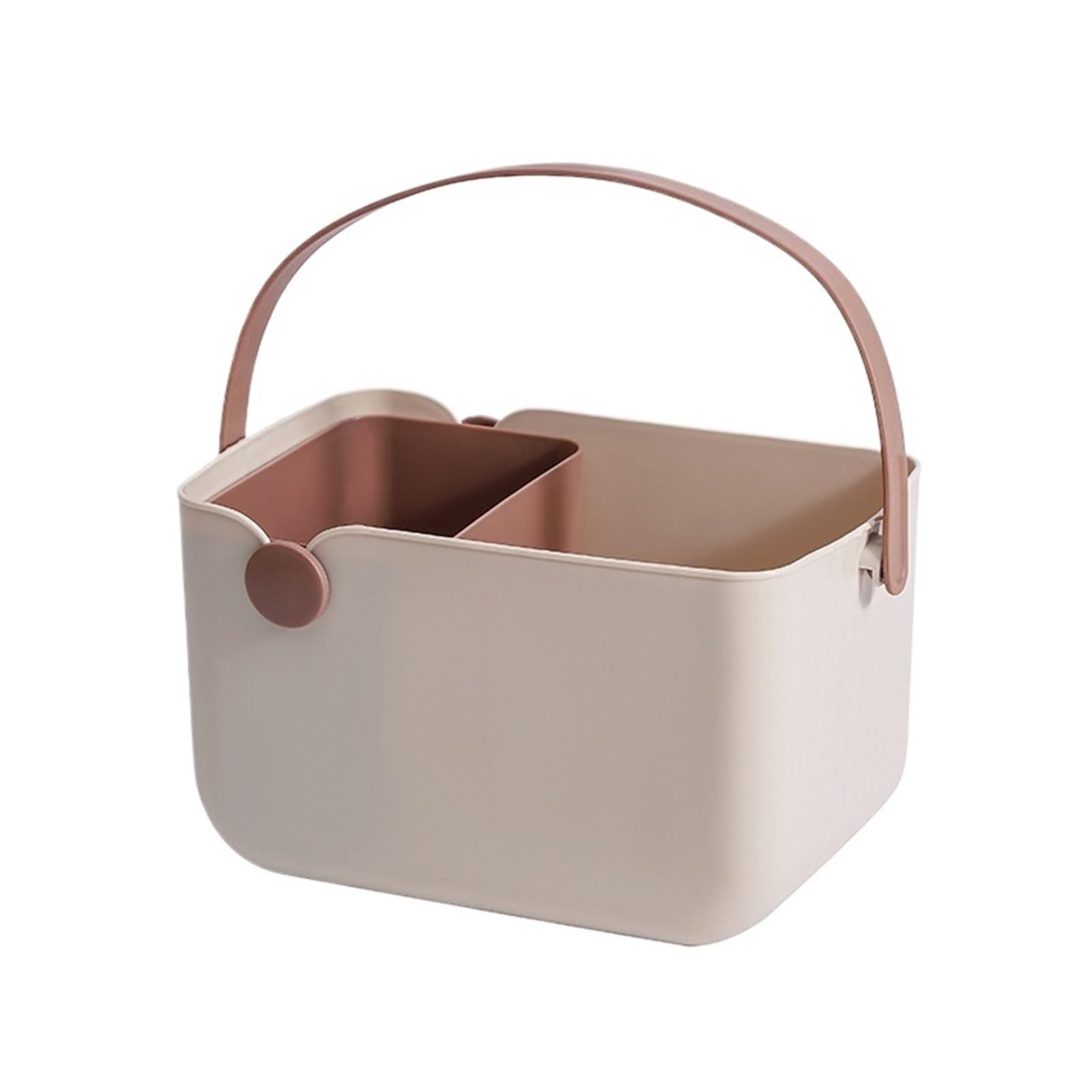 XVDRFSD Shower Caddy Portable Multifunctional Bath Storage Basket Handheld Box Portable Outdoor Travel Beach Drainage Picnic Baskets(Beige)