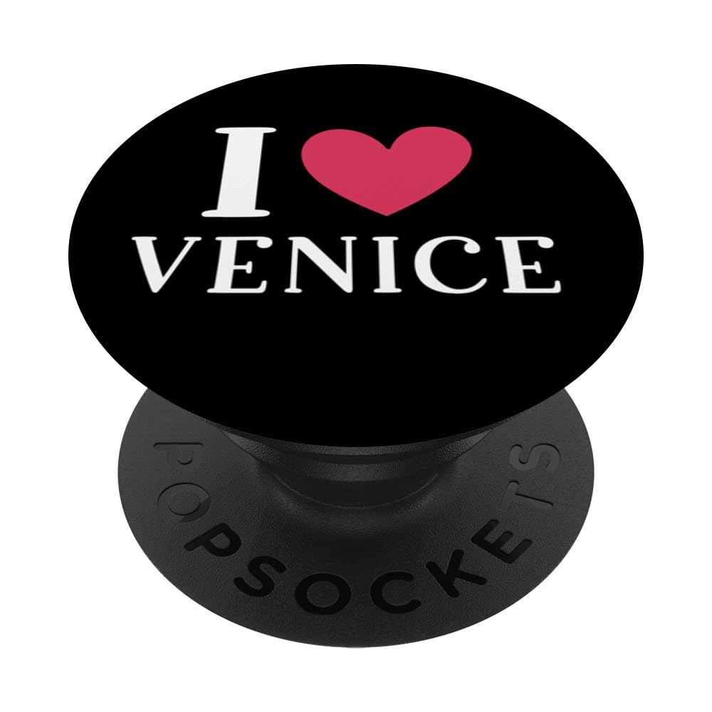 I Love Heart Venice Italy Proud Italian Holiday Souvenir PopSockets Swappable PopGrip, Black