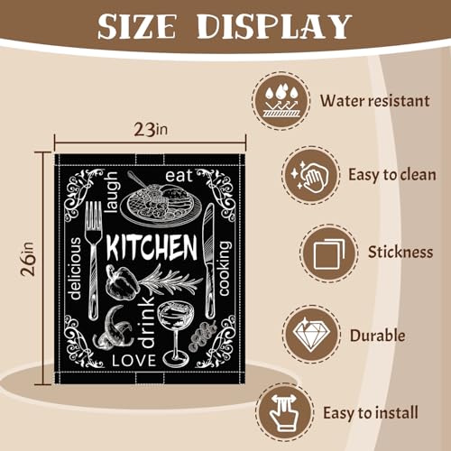 Image of Black Dishwasher Magnet Cover, 23x26 in Summer Decor Dishwasher Magnet Covers Kitchen Decoration Dish Washer Magnets Sticker Funny Fridge Magnets Panel Decal Magnetic Covers
