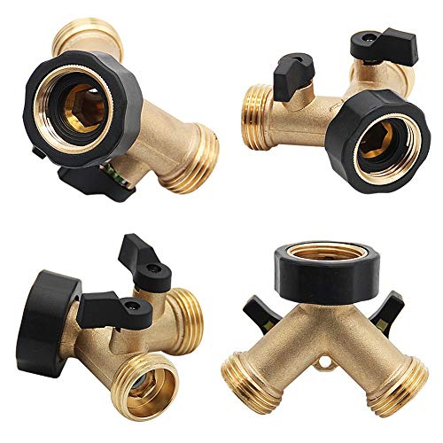 Twinkle Star Garden Hose Splitter 2 Way, Y Connector Brass Garden Hose Adapter #TOP2