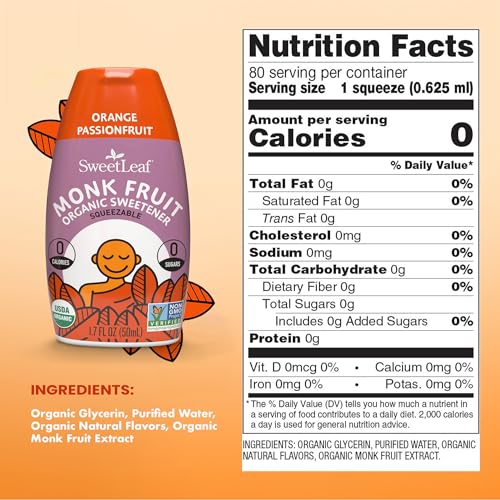 image for SweetLeaf Orange Passionfruit Liquid Monk Fruit - Monk Fruit Liquid Sw