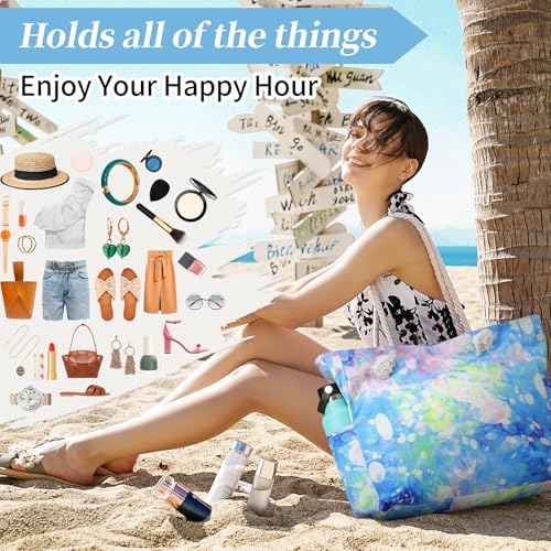 Image of Tavaleu Beach Bags for Women - Large Beach Tote Bag, Women Sandproof Pool Bag for Pool Gym Grocery Travel