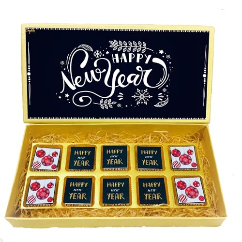 Image of Happy New Year Chocolate Gift Box - 10 Piece New Year Gift For Family