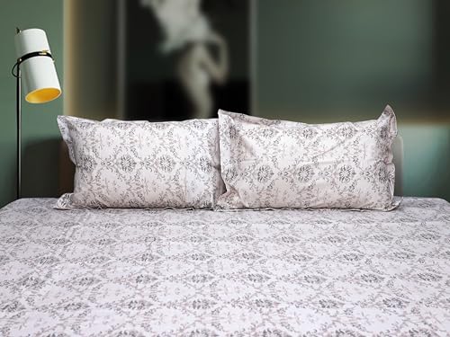 Image of Super Bedzz by Prihaal Decor Cotton Double Size Bedsheet with 2 Pillow Cover Size:108x108 (Coffee 10) bedsheet for Double Bed, Cotton Double bedsheet, Suitable for Bedroom, Gift Set