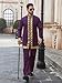 Daupanzees Men's African 2 Piece Set Luxury Traditional Suit Gold Print Dashiki Shirt and Pants Outfit Purple M