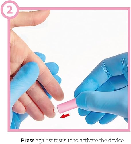 Miniatura 4 de ONE-CARE Lancetas de seguridad, 30G x 0.059 in, activación de botón, suave, precargada, solo 3 pasos, prueba de diabetes, estéril, dispositivo