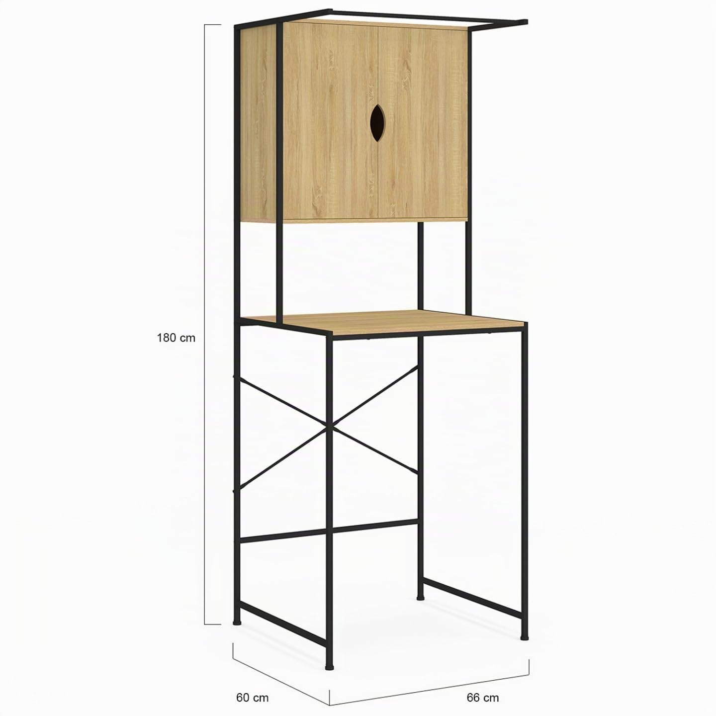 IDMarket - Mobile per lavatrice DETROIT con armadio, design industriale